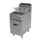 image of Asber AEF-75-S 19" Floor Model Gas Fryer, 75 lbs Capacity, 4 x 38,000 BTU Burners