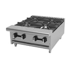 image of Asber AEHP-4-24 24" Countertop Gas Hotplate with (4) Burners, Manual Controls, 120.000 BTU