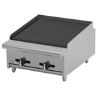 image of Asber AERB-24 24" Countertop Gas Radiant Charbroiler w/ (4) Burners, 80.000 BTU