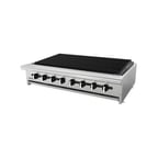 image of Asber AERB-48 48" Countertop Gas Radiant Charbroiler w/ (8) Burners, 160.000 BTU