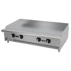 image of Asber AETG-48-H Countertop Gas Griddle with Thermostatic Controls, 3/4" Steel Plate, 120.000 BTU
