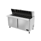 image of Asber APTM-60-24 60" Two Section Mega Top Sandwich/Salad Prep Table w/ 2 Doors, 24 Pans