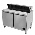image of Asber APTS-48-12 48" Two Section Sandwich/Salad Prep Table w/ 2 Doors, 12 pans, 12 cu. ft.