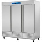 image of Asber ARF-72-H 82" Three Section Reach-in Freezer w/ 3 Solid Doors, Bottom Mounted, 72 cu. ft.