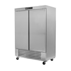 image of Asber ARR-49-H Two Section Reach-in Refrigerator w/ 2 Solid Door, Bottom Mounted, Stainless Steel, 49 cu. ft.