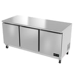 image of Asber AUTR-72 72" Three Section Undercounter Refrigerator w/ 3 Doors, 18.6 cu. ft.