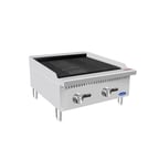 image of Atosa USA ATCB-24 24" Countertop Gas Radiant/Lava Rock Charbroiler w/ (2) Burners, 70.000 BTU