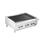 image of Atosa USA ATCB-36 36" Countertop Gas Radiant/Lava Rock Charbroiler w/ (3) Burners, 105.000 BTU