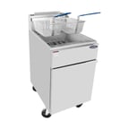 image of Atosa USA ATFS-75-NG 21" Floor Model Full Pot Natural Gas Fryer w/ 75 lbs, (5) Burners, 170.000 BTU 