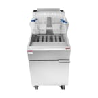 image of Atosa USA ATFS-75-LP Full Pot Floor Model LP Gas Fryer w/ 75 lbs, (5) Burners, 150.000 BTU