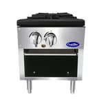 image of Atosa USA ATSP-18-1 18" Gas Stock Range (Stove) w/ (1) Three Ring Burner, Manual Control, 80.000 BTU