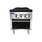 image of Atosa USA ATSP-18-2 18" Gas Stock Pot Range (Stove) w/ (2) Three Ring Burners, 160.000 BTU