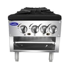 image of Atosa USA ATSP-18-2L 18" Gas Stock Pot Range (Stove) w/ (2) Three Ring Burners, Low Height, 160.000 BTU
