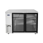 image of Atosa USA MBB48GGR 48" Two Section Back Bar Cooler with Glass Door, 12.9 cu. ft.