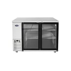 image of Atosa USA MBB59GGR 57" Two Section Back Bar Cooler with Glass Door, 17.3 cu. ft.