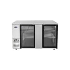 image of Atosa USA MBB69GGR 68" Two Section Back Bar Cooler with Glass Door, 21.5 cu. ft.