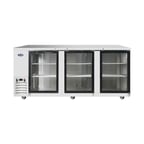 image of Atosa USA MBB90GGR 89" Three Section Back Bar Cooler with Glass Door, 30.1 cu. ft.