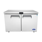 image of Atosa USA MGF8403GR 60" Two Section Undercounter Refrigerator w/ 2 Doors, 17.2 cu. ft.