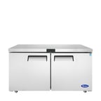image of Atosa USA MGF8407GR 60" 2-Section Undercounter Freezer w/ 2 Doors, 17.2 cu. ft.