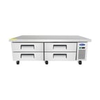 image of Atosa USA MGF8453GR 72" 4 Drawers Refrigerated Chef Base w/ (8) 12 x 20 pans, 12 cu. ft.