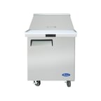 image of Atosa USA MSF8305GR 27" One Section Mega Top Sandwich/Salad Prep Table w/ 1 Door, 12 Pans