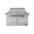 image of Atosa USA MSF8306GR 48" Two Section Mega Top Sandwich/Salad Prep Table w/ 2 Doors, 18 Pans