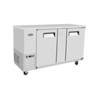 image of Atosa USA SBB69GRAUS1 68" Two Section Back Bar Cooler with Solid Door, 18.6 cu. ft.