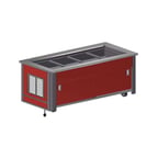 image of Atlas Metal BLC-5-RM-BU 77" Buffet Style Cold Food Serving Counter, Refrigerated, (5) Pan