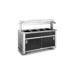 image of Atlas Metal BLH-6-BU 91" Buffet Style Hot Food Serving Counter, (6) Open Wells