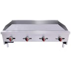 image of BakeMax BACG48-4 48" Countertop Gas Griddle with Manual Control, 3/4" Steel Plate, 120.000 BTU