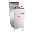 image of BakeMax BAKEG40 15" Full Pot Floor Model Gas Fryer w/ 40-lb Capacity, Twin Baskets, Millivolt