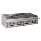 image of Bakers Pride L-72RS-C 72" Low Profile Countertop Gas Radiant/Lava Rock Charbroiler, 195.000 BTU