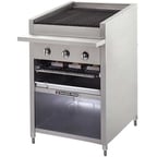 image of Bakers Pride F-24RS-C 24" Floor Model Gas Radiant/Lava Rock Charbroiler w/ Cabinet Base, 60.000 BTU