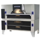 image of Bakers Pride FC-516/D-125 65" Double Deck Gas Pizza Oven 