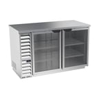 image of Beverage Air BB58HC-1-G-S 59" 2 Section Stainless Steel Back Bar Cooler with Glass Door