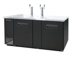 image of Blue Air BDD69-3B-HC 69" 2 Door 2 Tower Keg Cooler, (3) 1/2 Barrel, Black