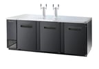 image of Blue Air BDD90-4S-HC 90" 3 Door 2 Tower Keg Cooler, (4) 1/2 Barrel, Stainless Steel