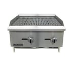 image of Black Diamond BDECTC-48/NG 48" Countertop Gas Radiant Charbroiler w/ (4) Burners, 120.000 BTU