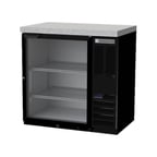 image of Beverage Air BB36HC-1-G-B-27 36" 1 Section Black Back Bar Cooler with Glass Door