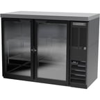 image of Beverage Air BB48HC-1-FG-B-27 48" 2 Section Black Back Bar Cooler with Glass Door