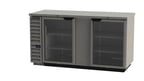 image of Beverage Air BB68HC-1-FG-S Refrigerated Back Bar Cabinet w/ 2 Glass Doors, 25.93 Cu Ft, 69" W