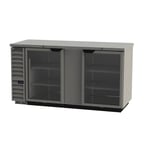 image of Beverage Air BB68HC-1-G-S 69" 2 Section Stainless Steel Back Bar Cooler with Glass Door