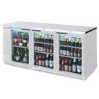 image of Beverage Air BB72HC-1-FG-PT-S-27 72" Pass-Thru Glass Door Back Bar Refrigerator