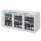 image of Beverage Air BB72HC-1-G-PT-S-27 72" Pass-Thru Glass Door Back Bar Refrigerator