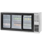 image of Beverage Air BB78HC-1-FG-S 79" 3 Section Back Bar Refrigeratı with Glass Door, 33.59 cu. ft.