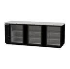 image of Beverage Air BB94HC-1-FG-B 95" Three Section Back Bar Cooler with Glass Door, 37.82 cu. ft.
