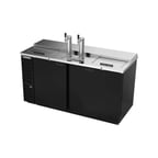 image of Beverage Air DD68HC-1-C-B 69" Draft Beer Cooler w/ 3 Kegs, 25.93 cu. ft., 2 Single-Tap Towers