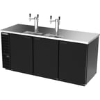 image of Beverage Air DD78HC-1-B 79" Draft Beer Cooler w/ 4 Kegs, 33.59 cu. ft., 2 Dual-Tap Towers