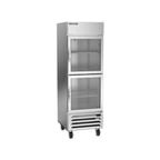 image of Beverage Air HBF23HC-1-HG 27" One Section Reach-In Freezer w/ 2 Half Glass Doors, Stainless Steel, 23 cu. ft.