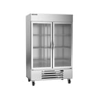 image of Beverage Air HBF49HC-1-G 52" Two Section Reach-In Freezer w/ 2 Glass Doors, Stainless Steel, 46 cu. ft.